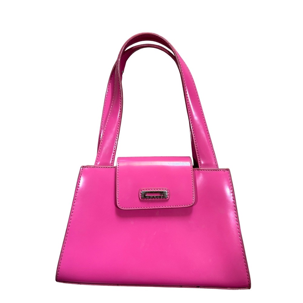 Y2K‎ Guess Hot Pink Faux Leather Shoulder Bag Barbiecore Mini Purse 2000s